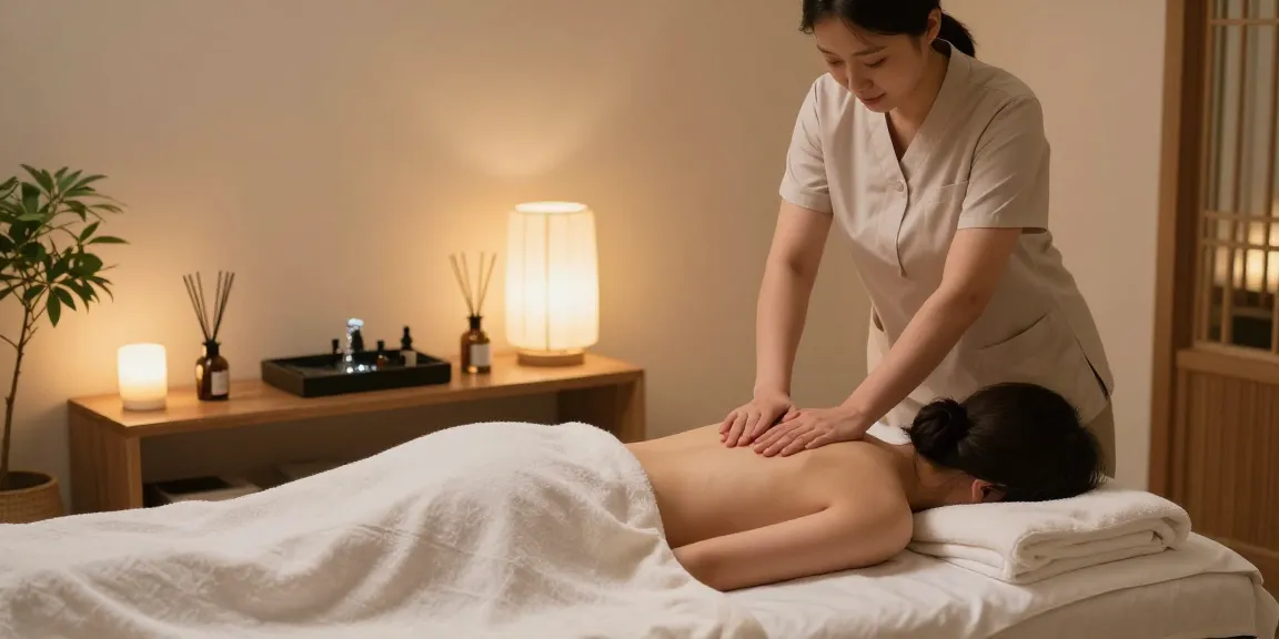 Relaxing massage session showcasing 수원출장마사지 with a tranquil atmosphere and essential oils.
