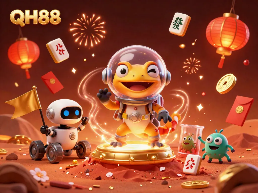 Experience QH88's thrilling adventure in an ultra-detailed 3D casino illustration.