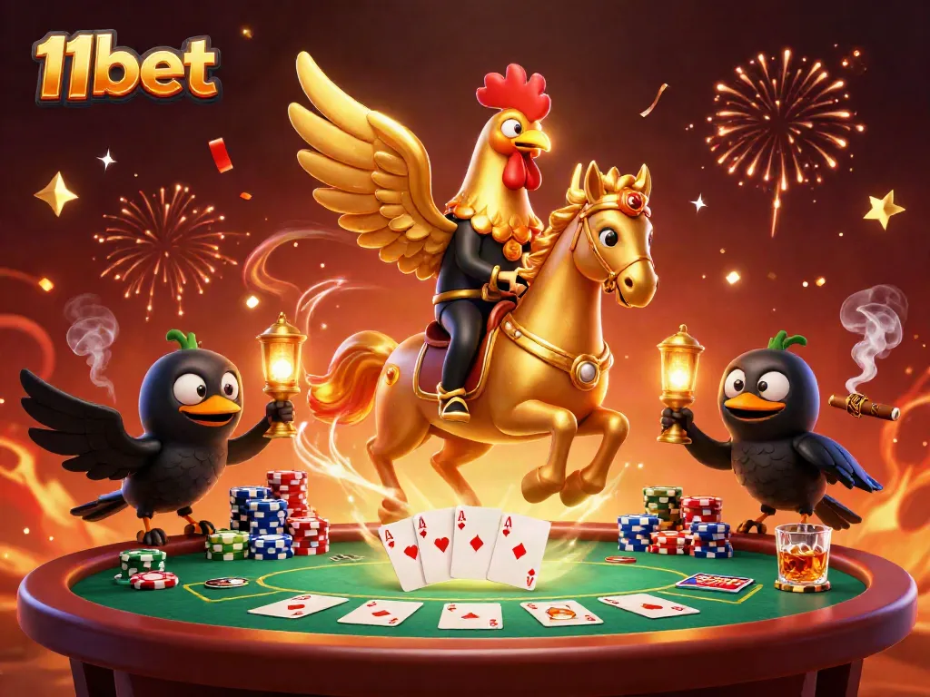 Experience the excitement of 11bet with this vibrant casino illustration featuring dynamic characters and thrilling game elements.